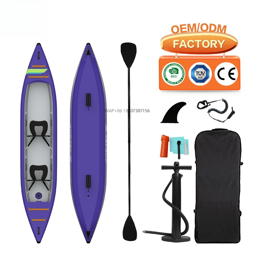Inflatable Kayak 3 Person - Kajakken Vissen Opblaasbaar 2-persoons PVC Drop