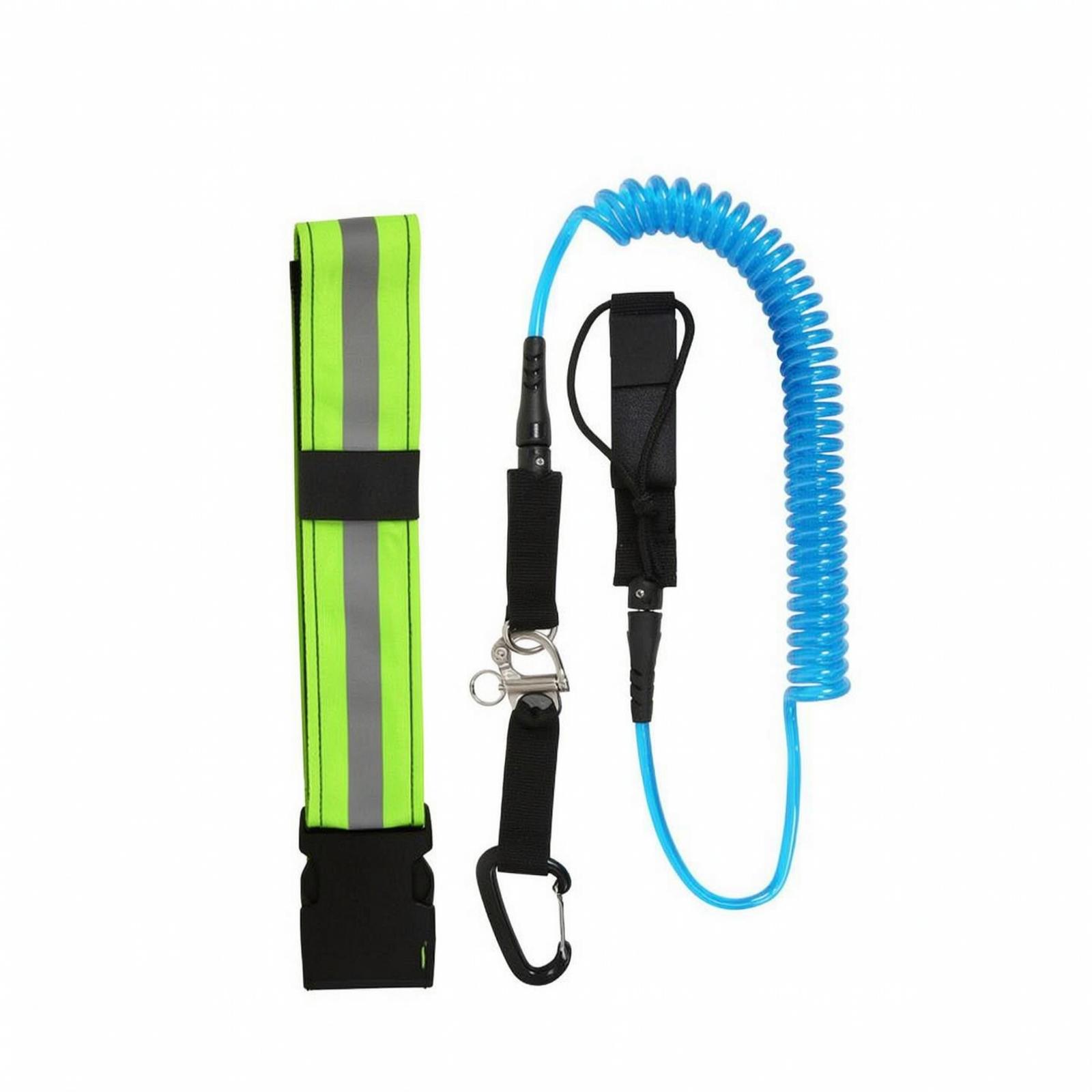 Paddle Board Leash Coiled - Veiligheidstouw voor paddleboards, met snelkoppelingsmechanisme, reflecterende