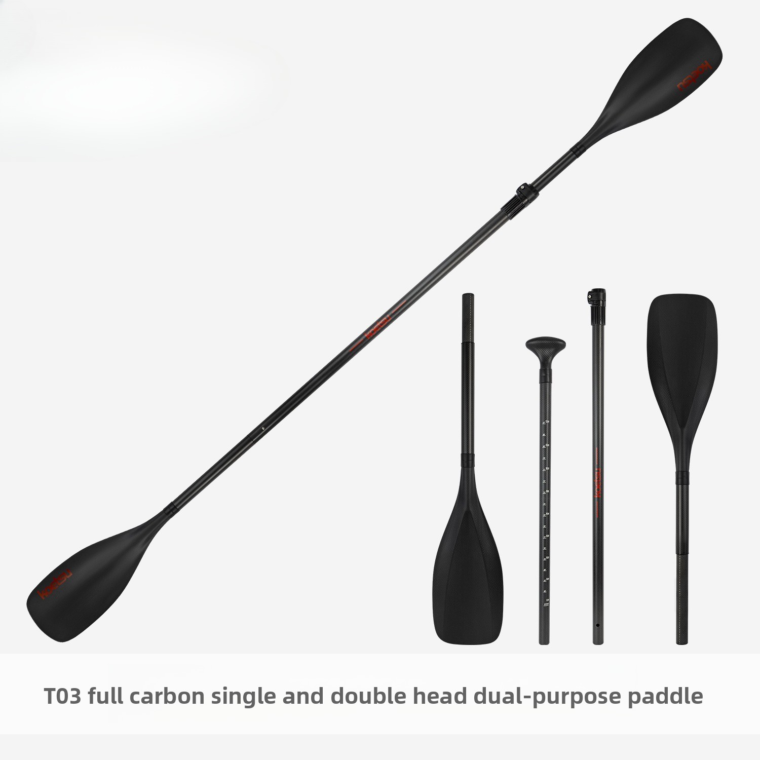 Paddle Board Backpack - Volledig carbon enkel- en dubbelzijdig paddle,