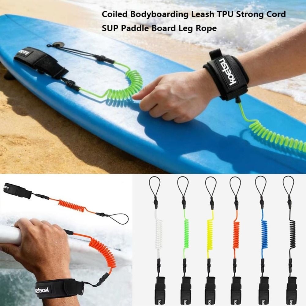 Paddle Board Leash Coiled - Nieuwe elastische, rekbare, opgerolde bodyboard leash