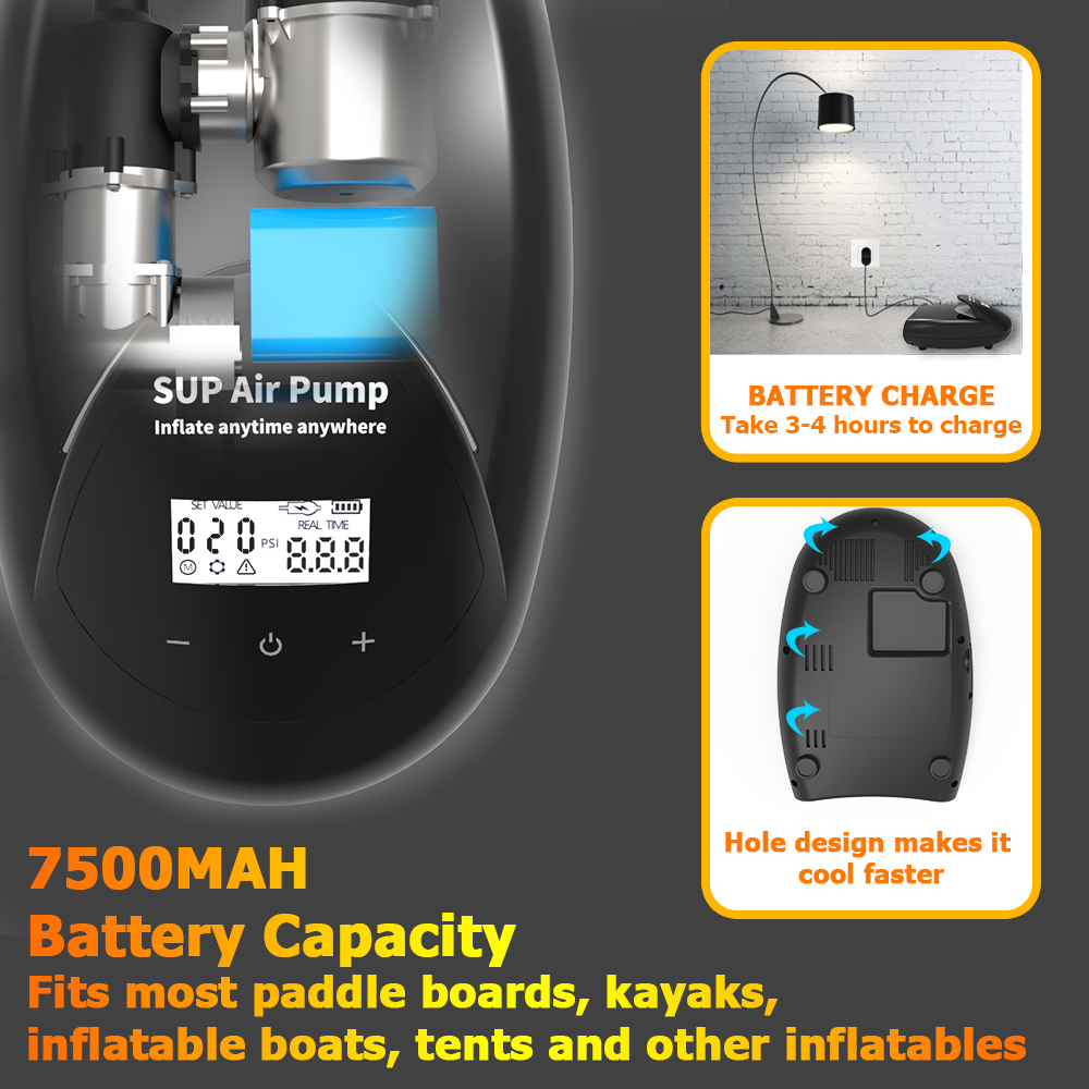 Draagbare elektrische accu-aan - Paddle Board Electric Pump 20Psi recensie en prijs