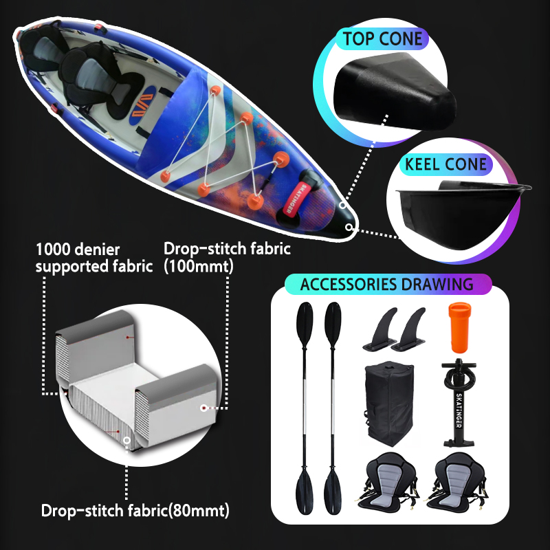 Skatinger Volledig Drop Stitch - Inflatable Kayak 3 Person recensie en prijs