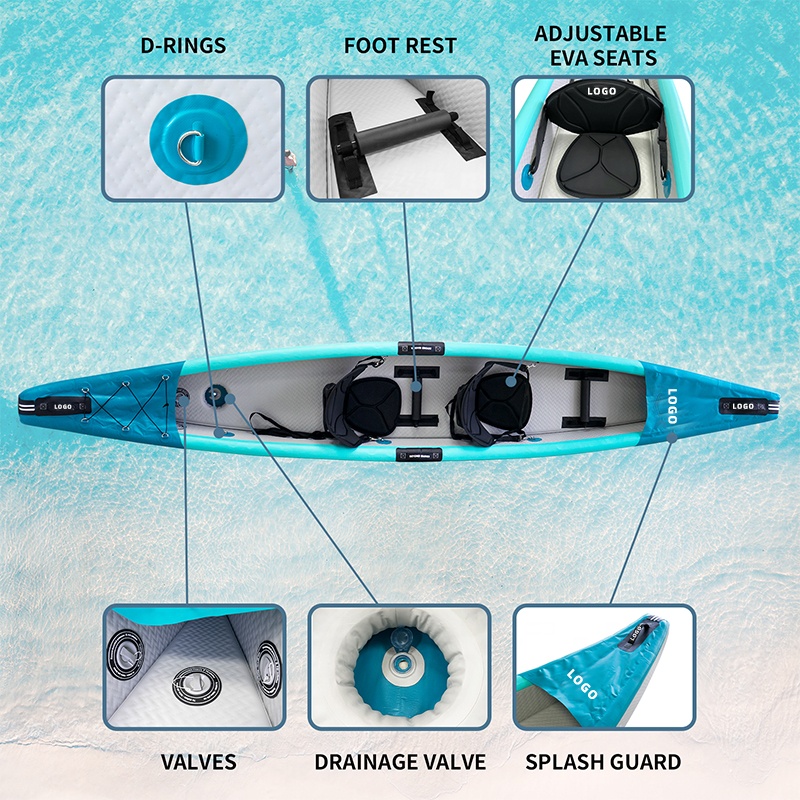 Opblaasbare kajak met drop sti - Inflatable Kayak 3 Person recensie en prijs
