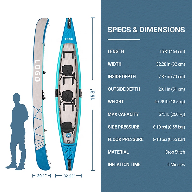 Opblaasbare kajak met drop sti - Inflatable Kayak 3 Person recensie en prijs