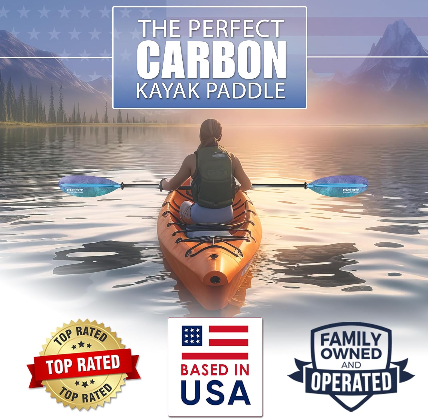 Kajakpeddel van carbonfiber, 2 - Kayak Paddle Carbon 2 Piece recensie en prijs