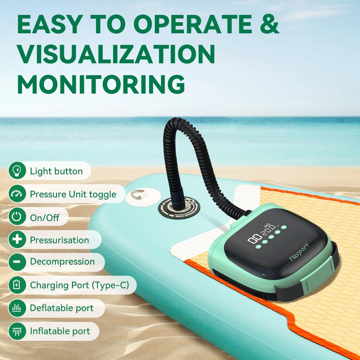 Oplaadbare 20PSI elektrische l - Paddle Board Electric Pump 20Psi recensie en prijs